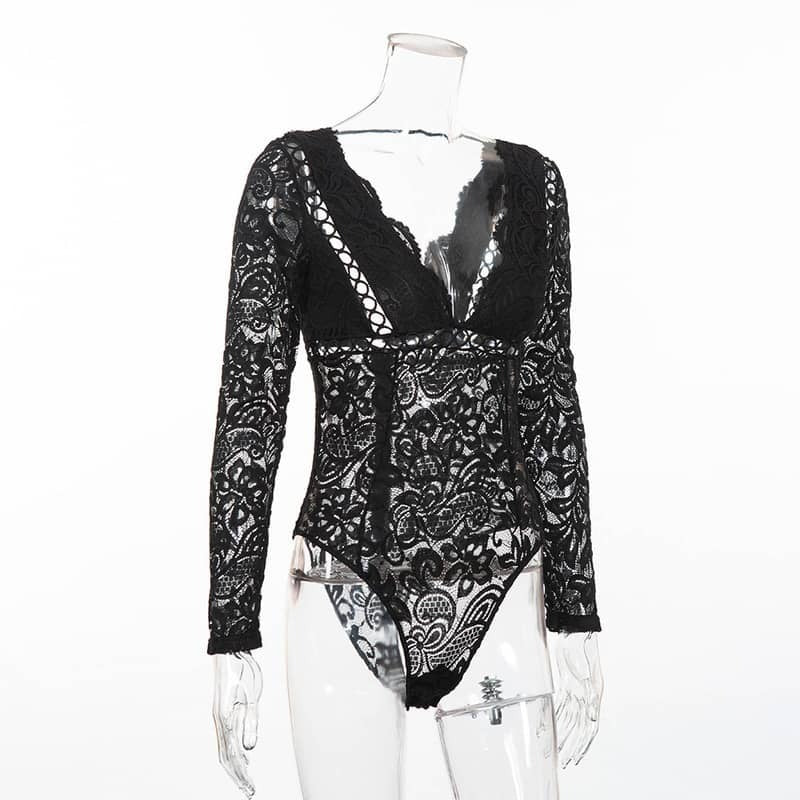 Vibrant Flower Deep V Bodysuit