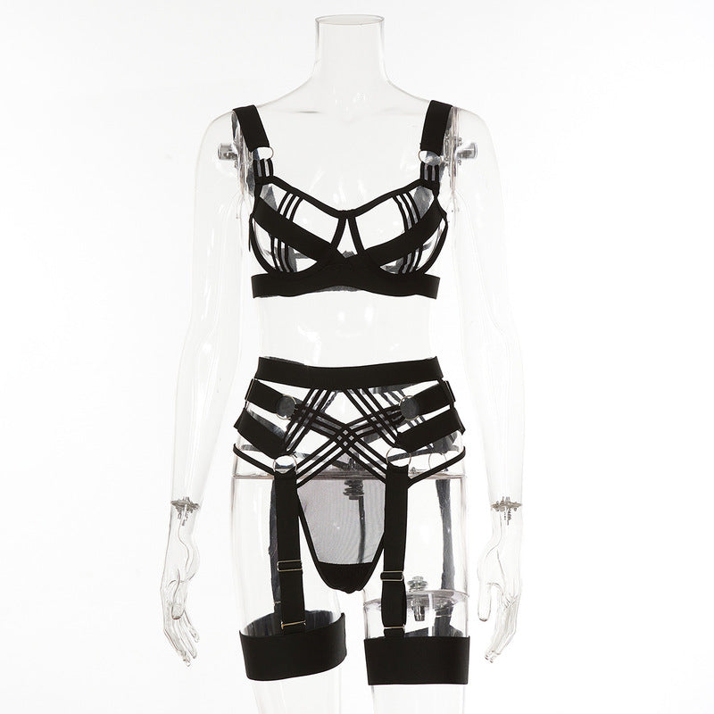 Bold Intense Gartered Lingerie Set