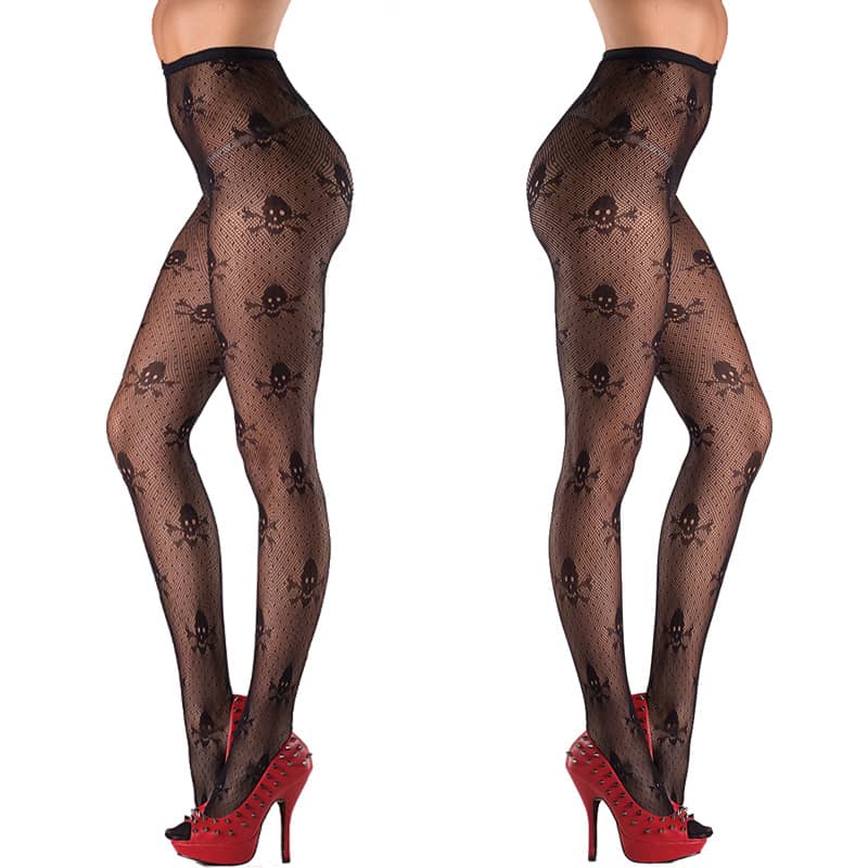 French Sexy Skull Pantyhose