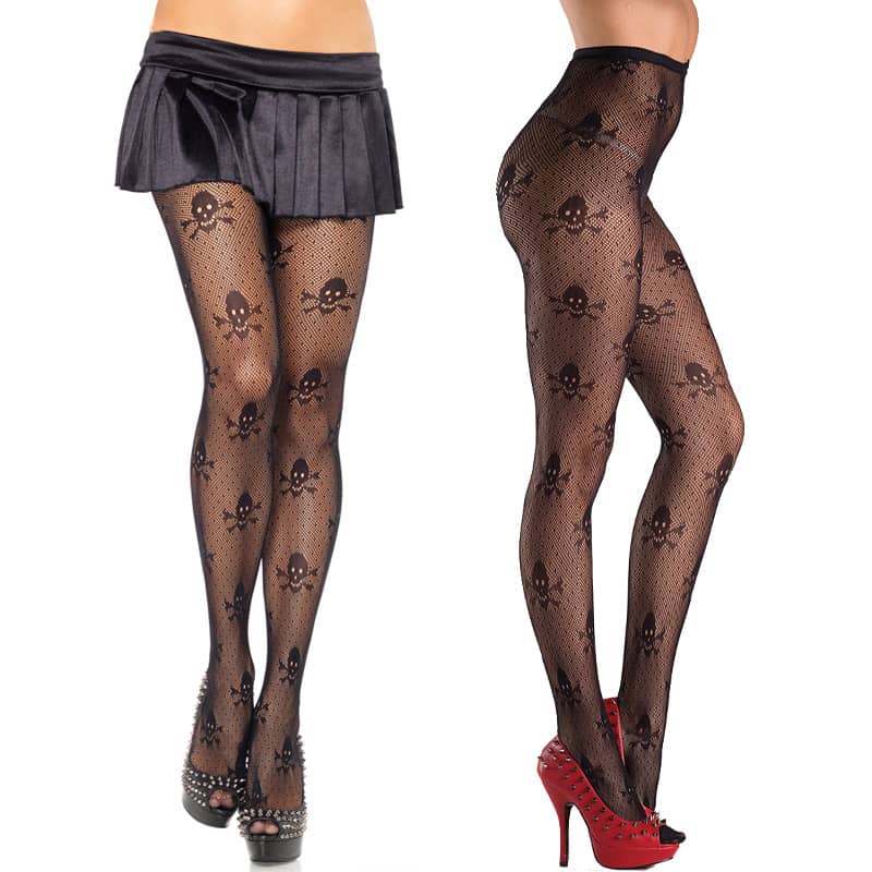 French Sexy Skull Pantyhose