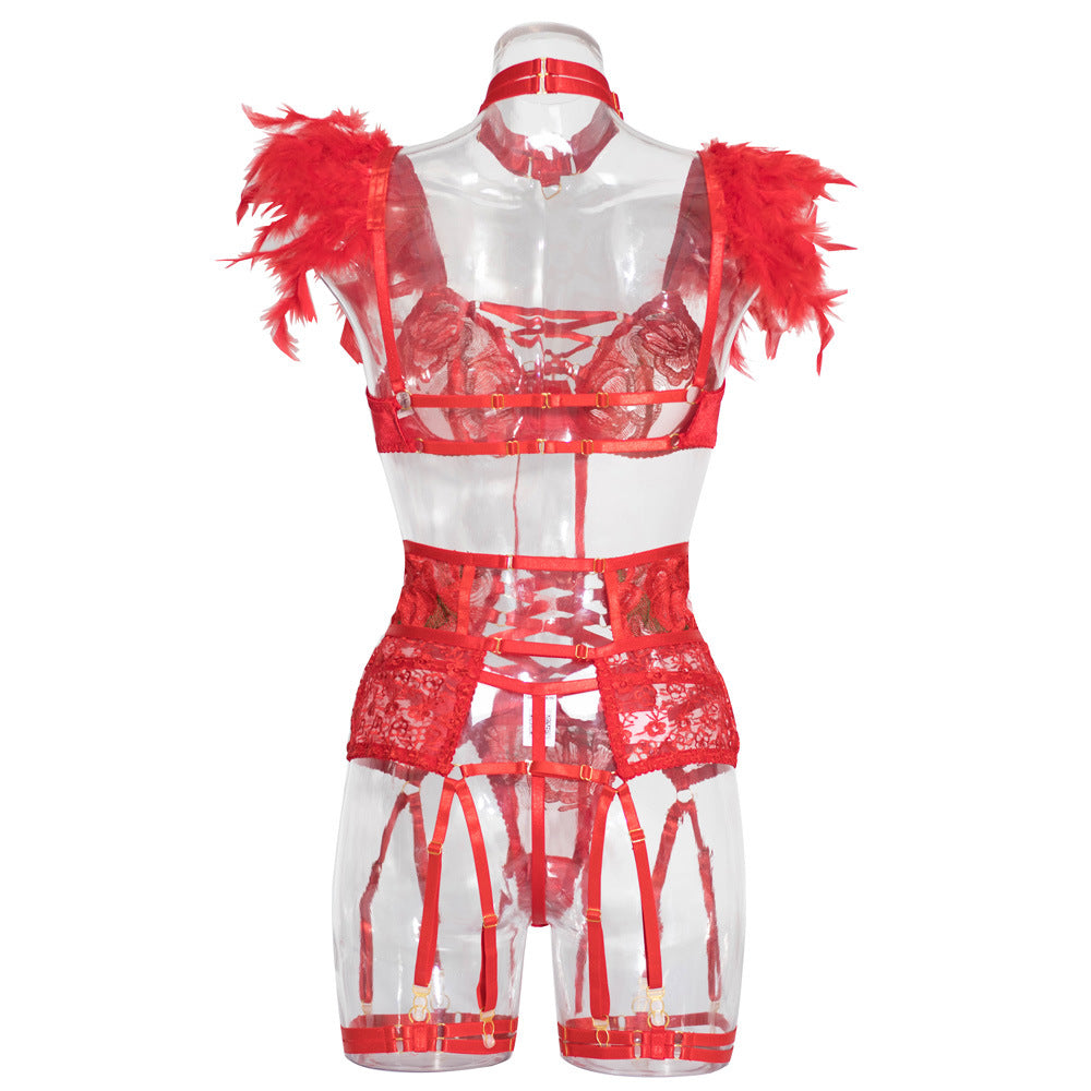 Radiant Red Flower Lingerie