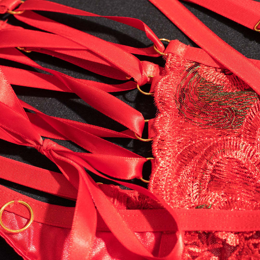 Radiant Red Flower Lingerie