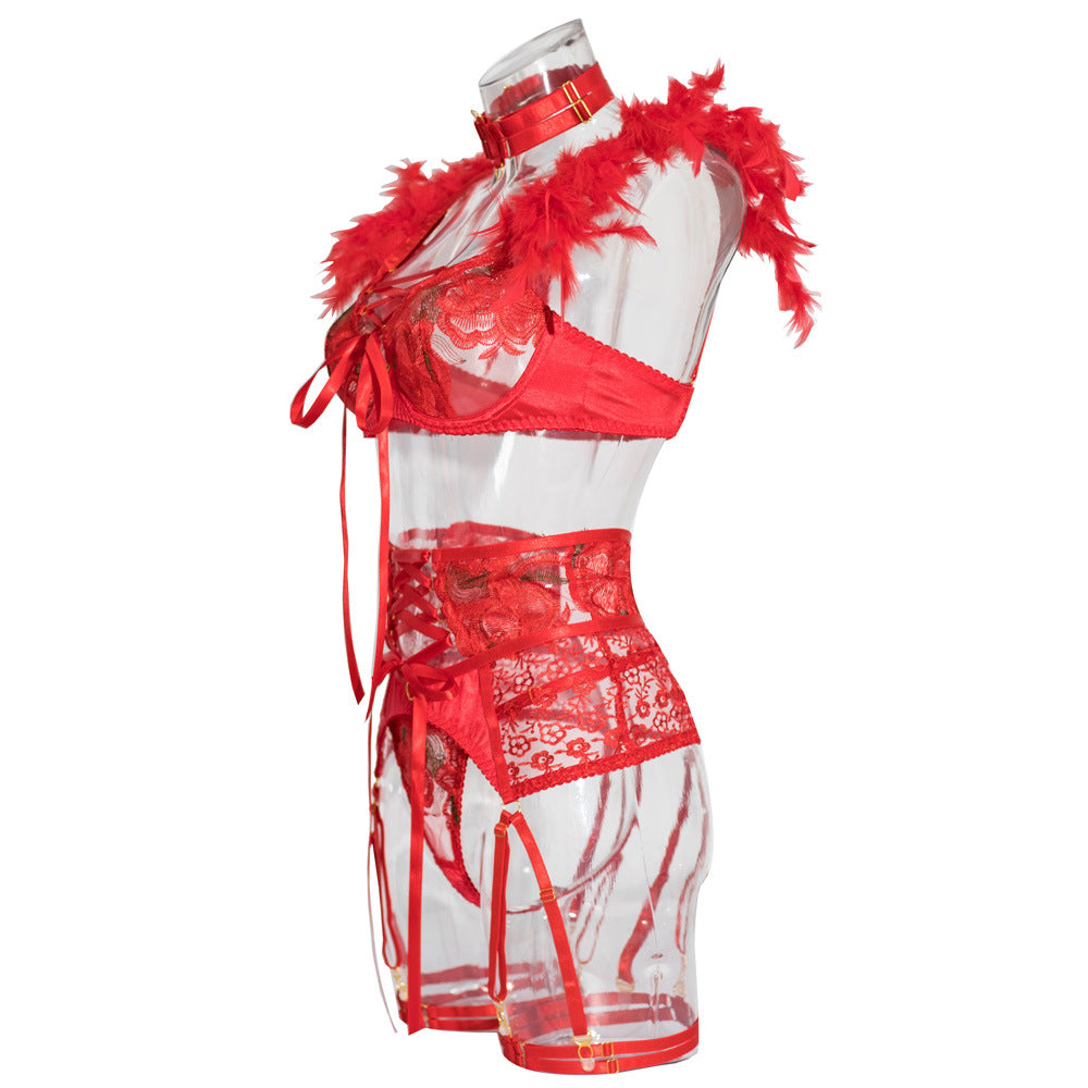 Radiant Red Flower Lingerie