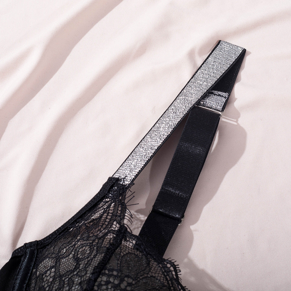 Elegant Glitter Ultra-Thin Mesh Bodysuit