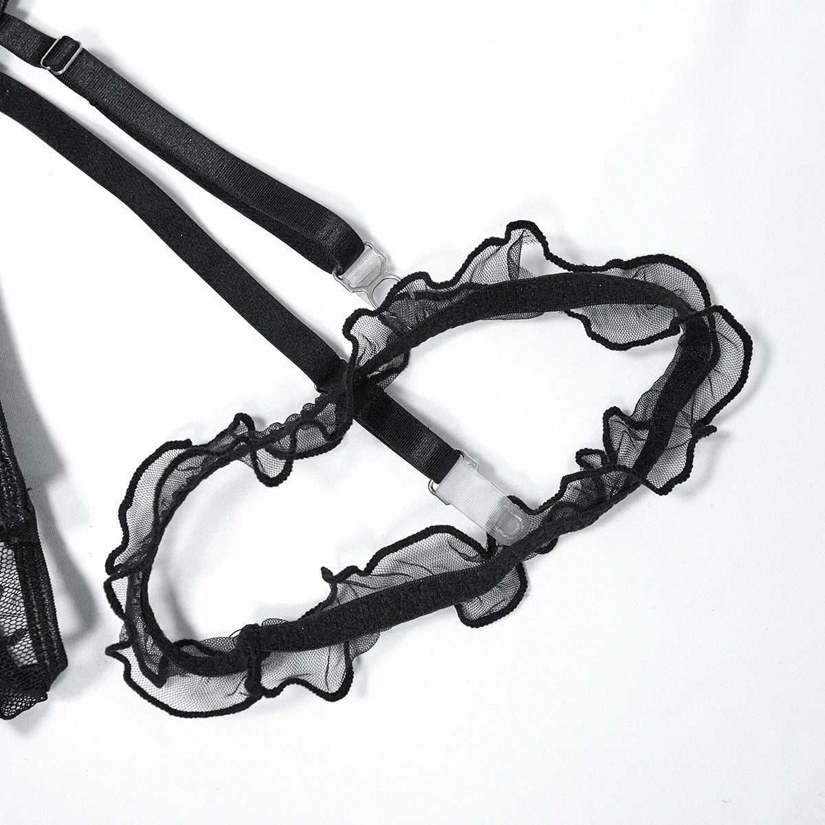 Elegant Love-Spotted Mesh Bodysuit