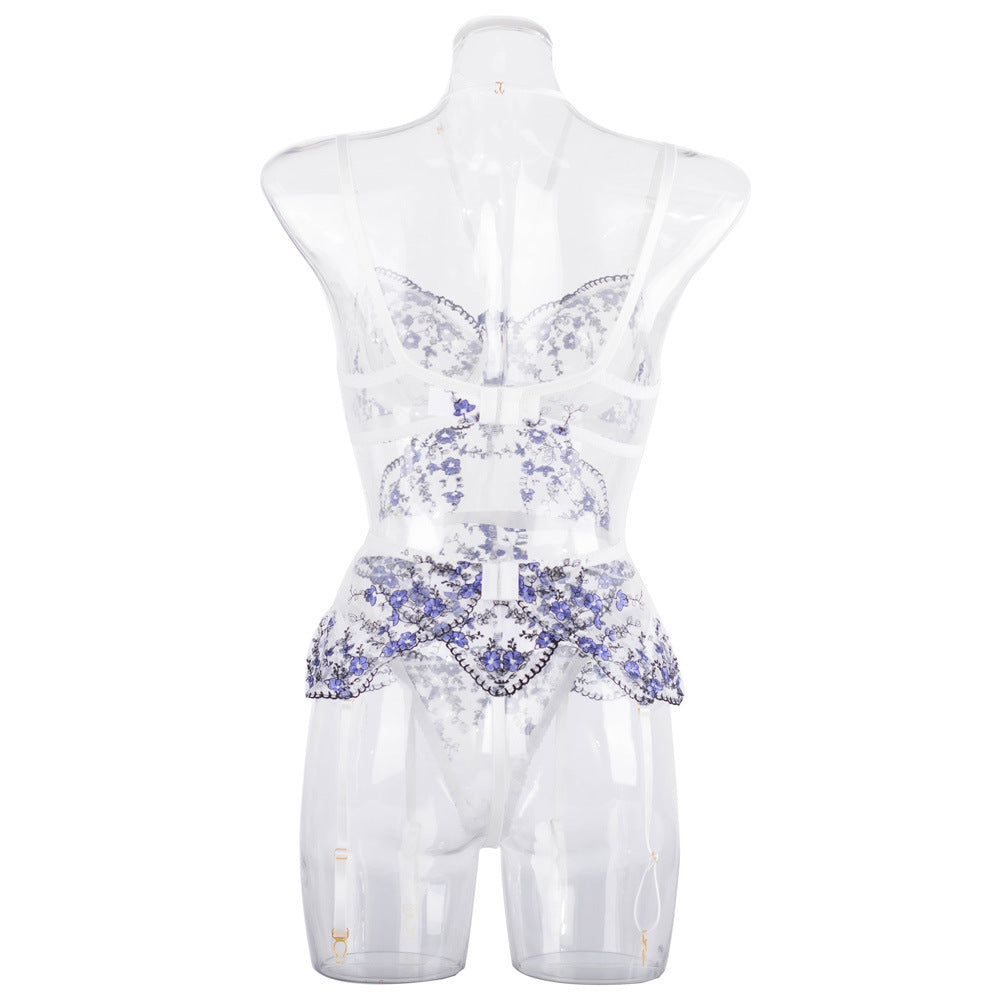 Blue Flower Bustier Set