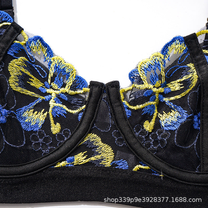 Midnight Blossom Floral Lingerie