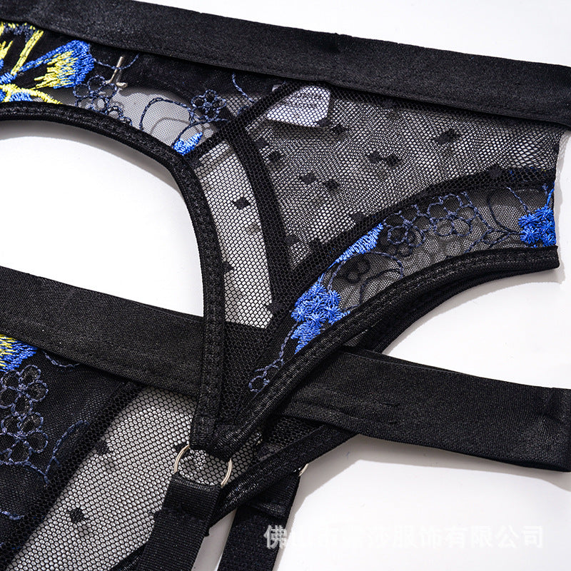 Midnight Blossom Floral Lingerie