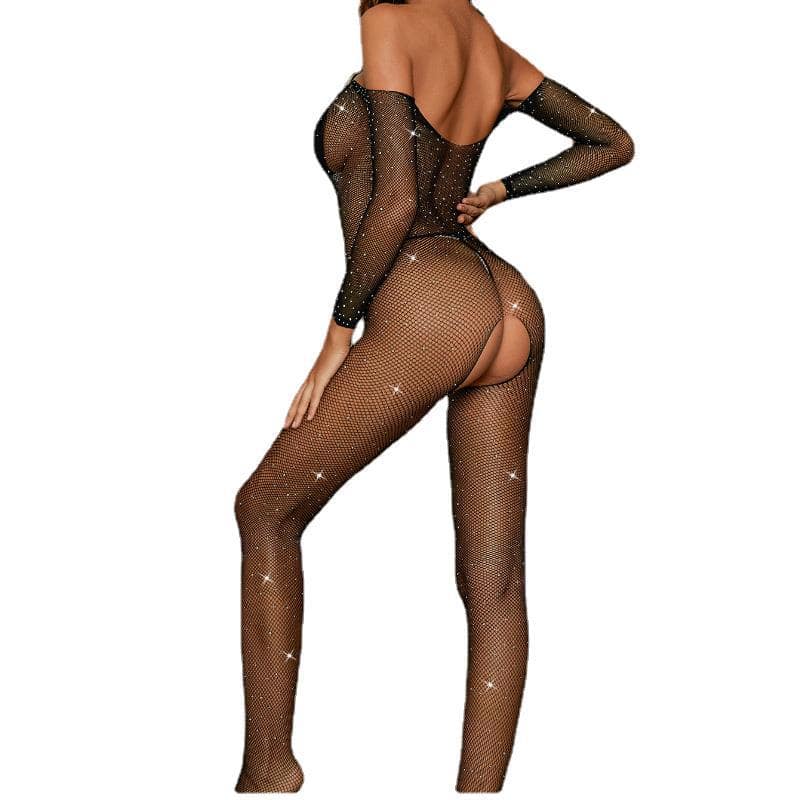 Sparkle Rhinestone Fishnet Bodystocking