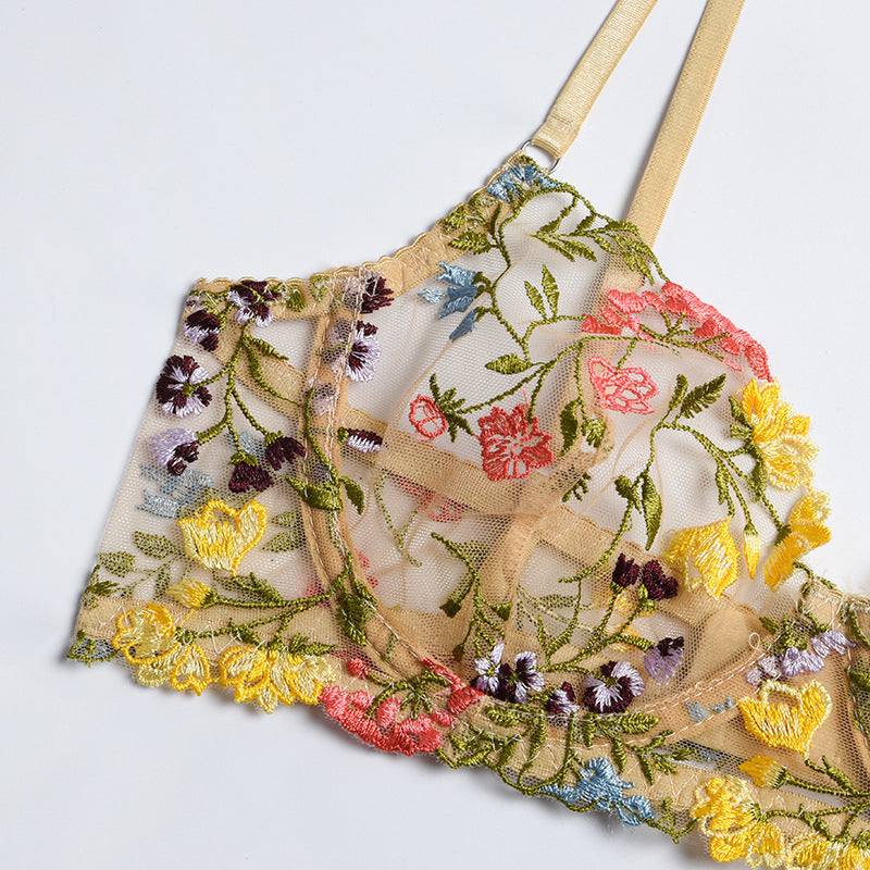 Impression Floral Embroidered Bra & Panty Set