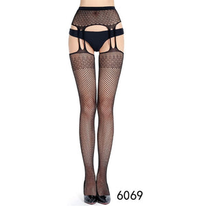 Sensual Jacquard Garter Pantyhose