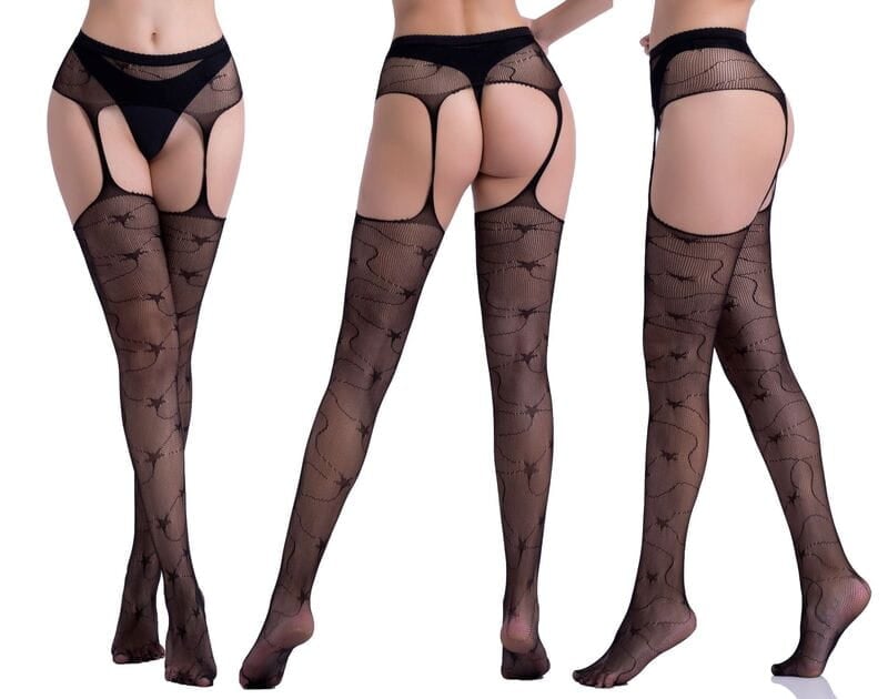 Sensual Jacquard Garter Pantyhose