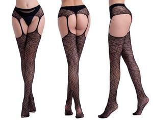 Sensual Jacquard Garter Pantyhose