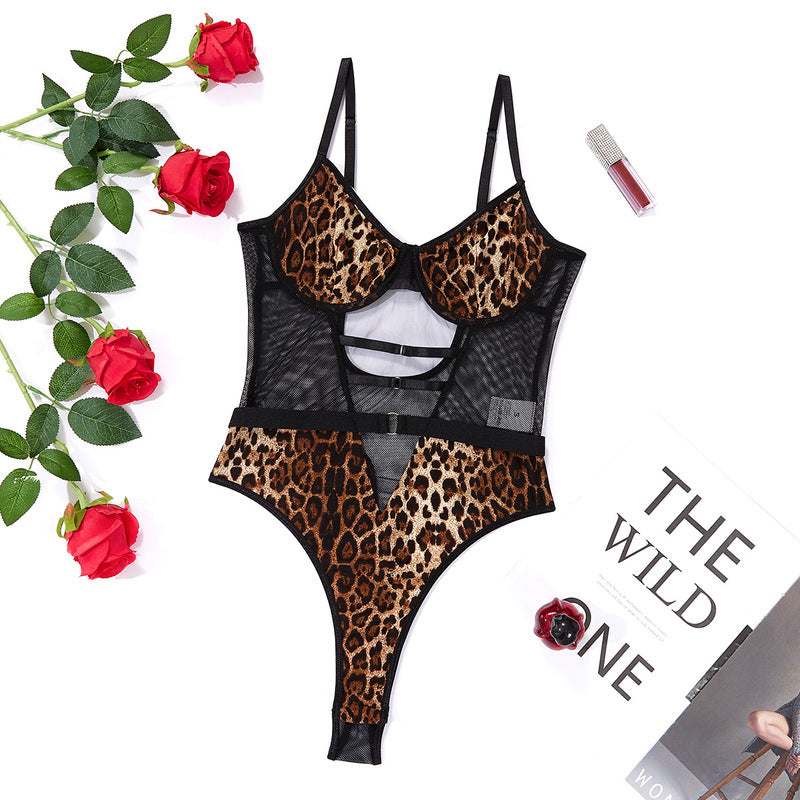 Perspective Leopard Print Bodysuit
