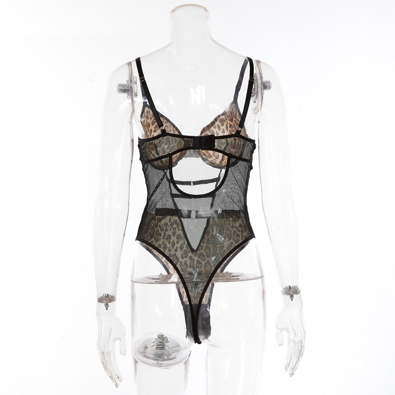 Perspective Leopard Print Bodysuit