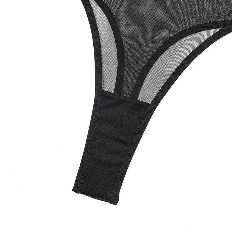 Designer's One-Shoulder Mesh Bodysuit