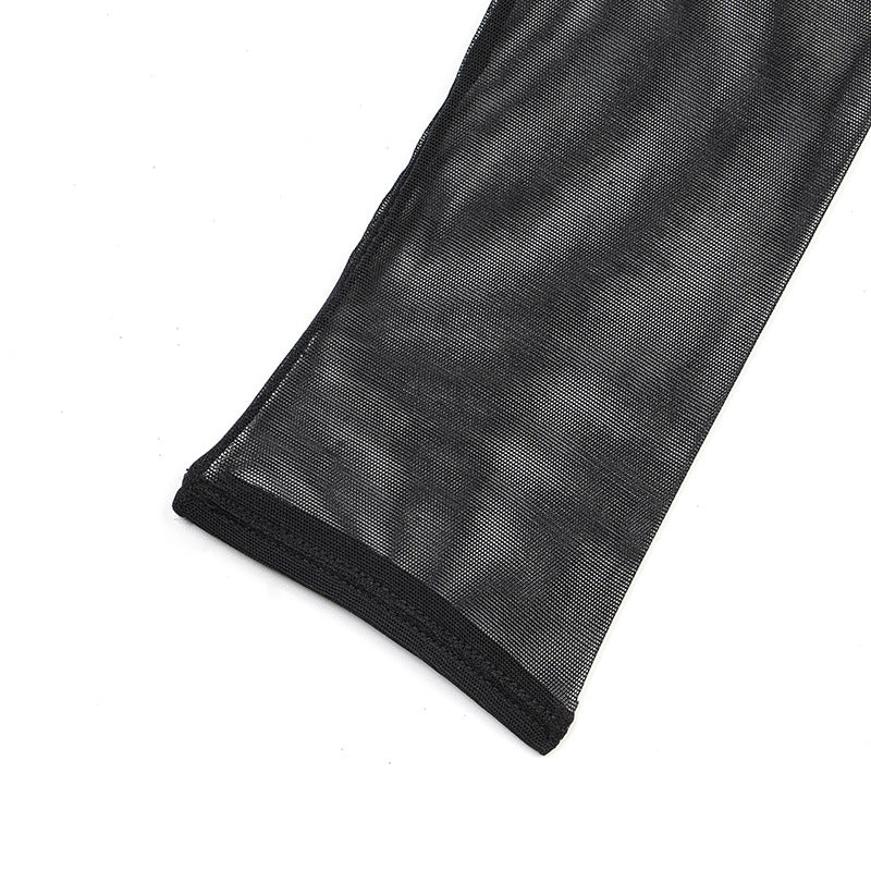 Designer's One-Shoulder Mesh Bodysuit