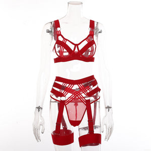 Bold Intense Gartered Lingerie Set
