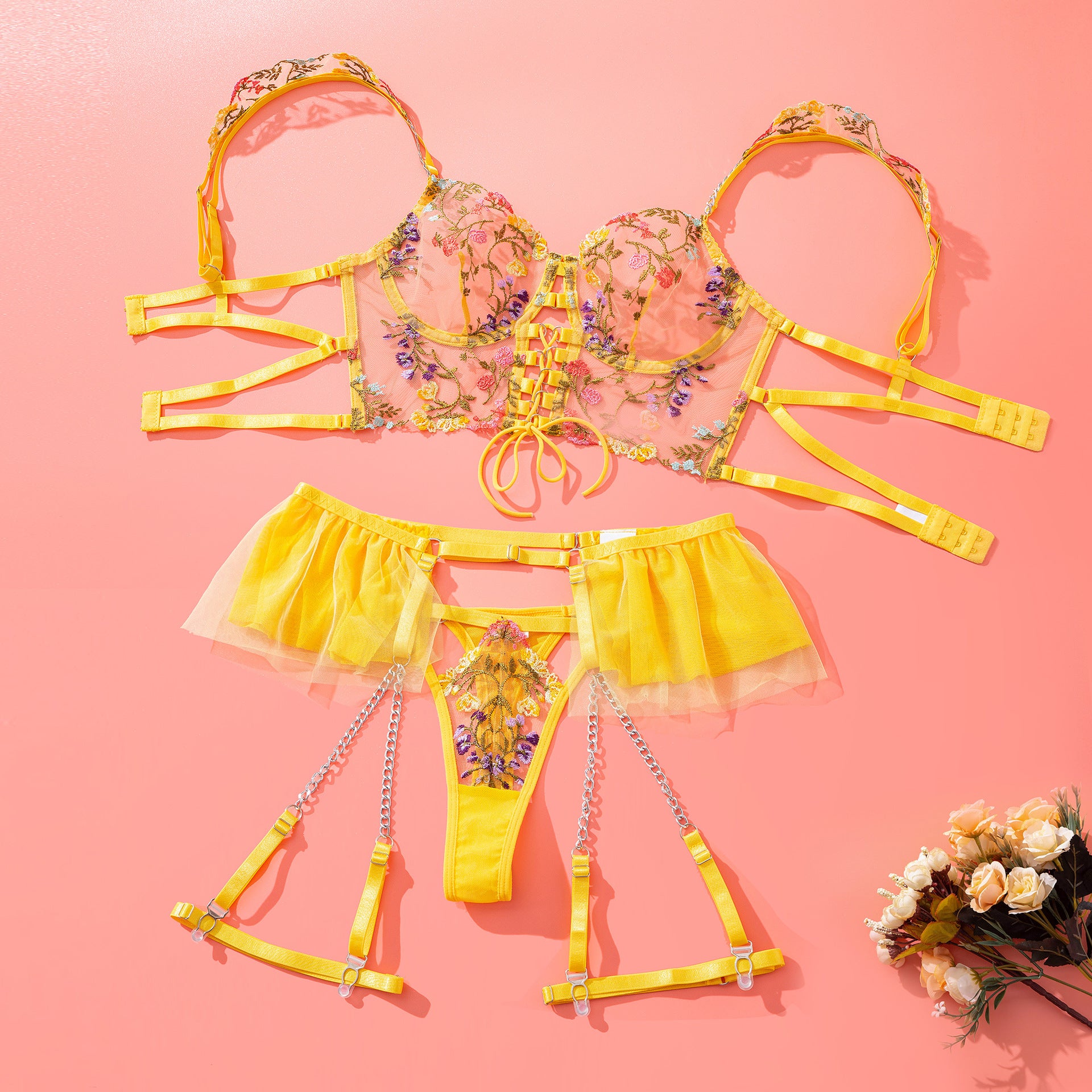 Sunburst Floral Corset Set