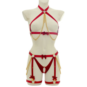 Choker Harness Bra Set