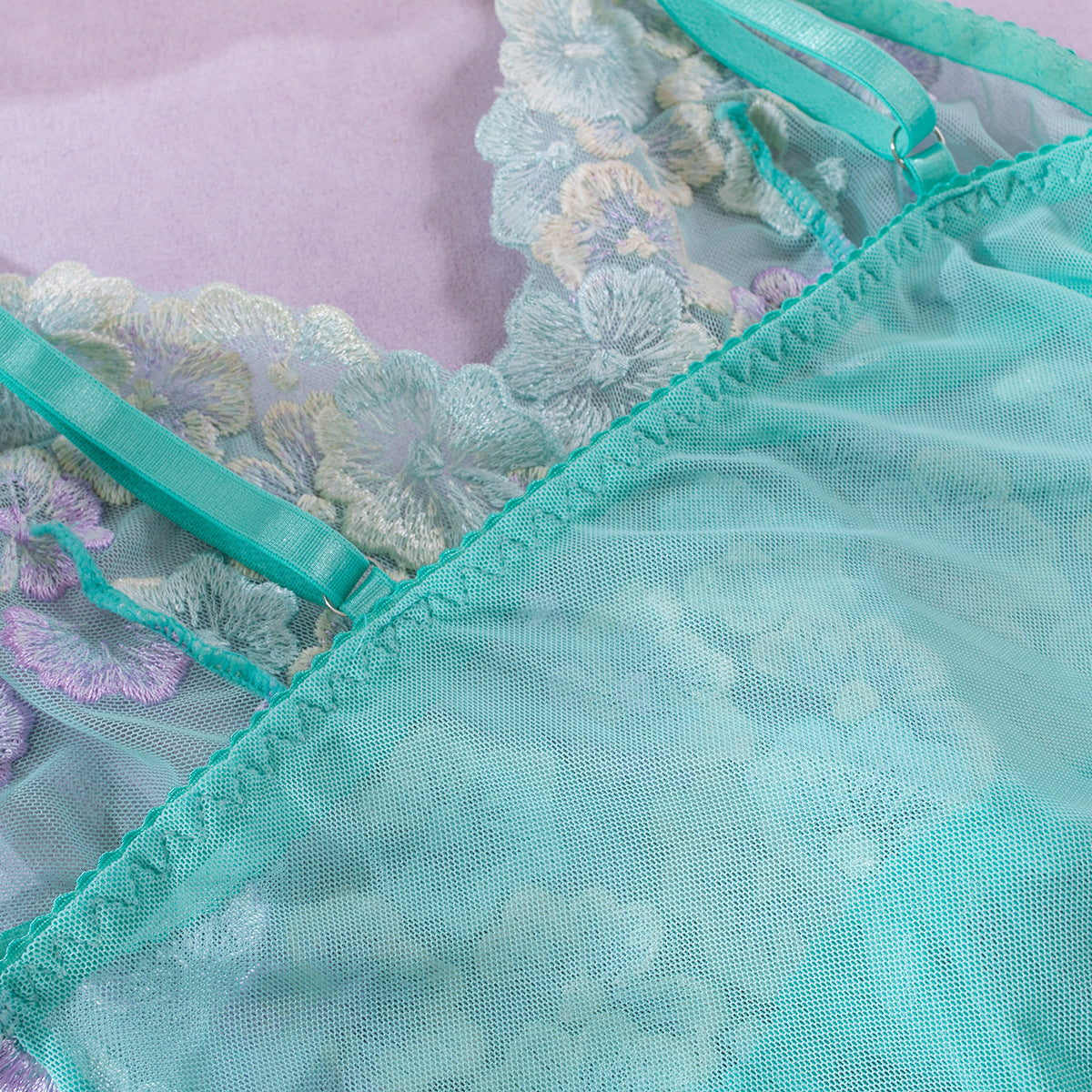 Aqua Floral Babydoll