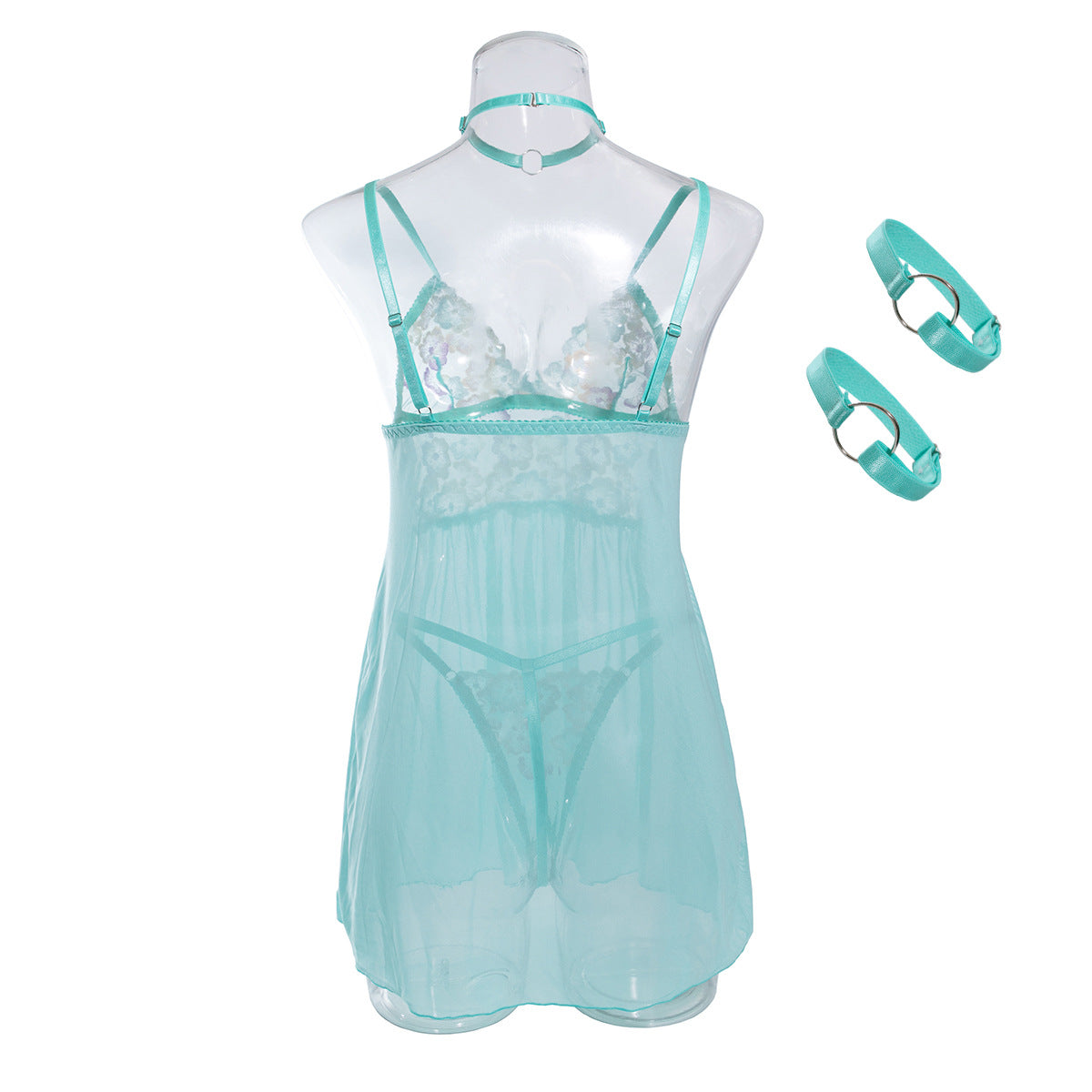 Aqua Floral Babydoll