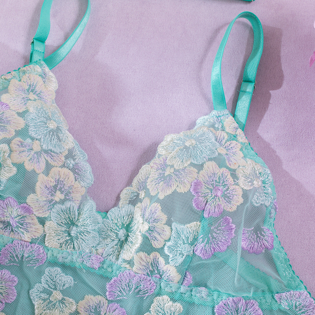 Aqua Floral Babydoll