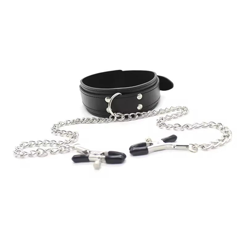 MyDzire Seductive Nipple Clip Bondage Collar