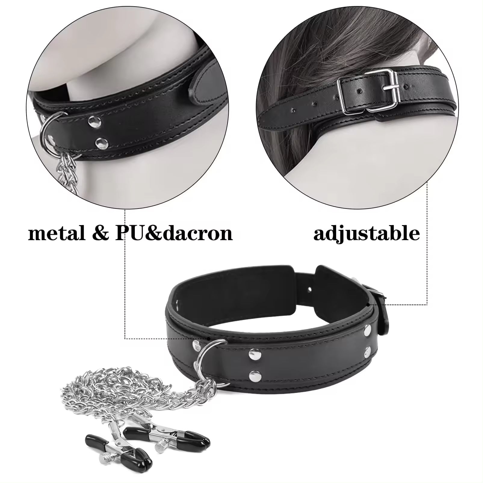 MyDzire Seductive Nipple Clip Bondage Collar