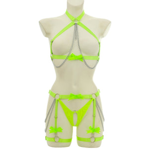 Choker Harness Bra Set