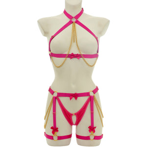 Choker Harness Bra Set