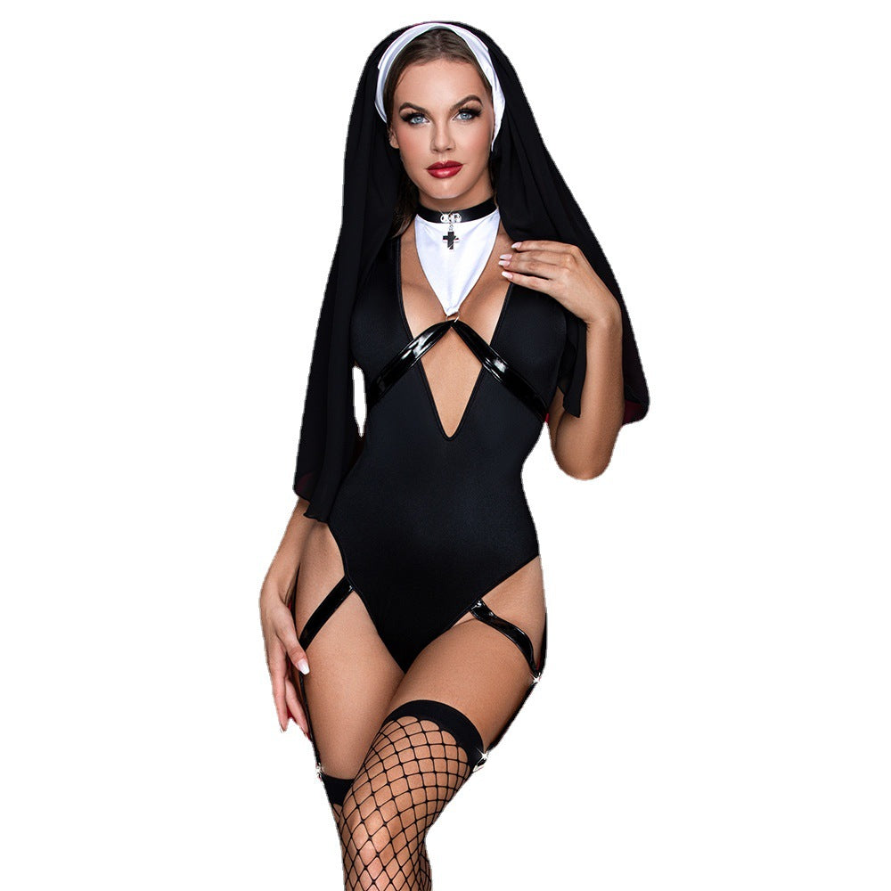 Exotic Nun Black Bodysuit