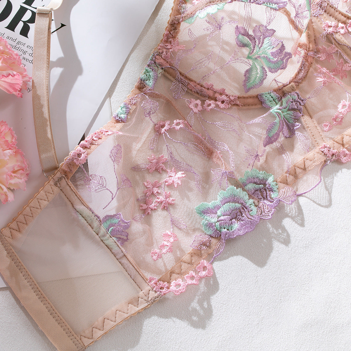 Luxury Floral Bustier Corset Set